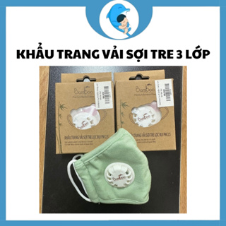 Khẩu trang vải sợi tre Bamboo 2 lớp & 3 lớp chống bụi cho bé yêu