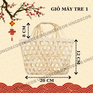 Sỉ 100 giỏ quà Tết mây tre đan, giỏ quà tết, giỏ đựng quà biếu, giỏ set quà, giỏ đựng trái cây Ưng decor