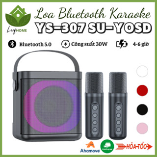 Loa Karaoke Bluetooth YS-307 SU-YOSD Kèm 2 Mic Không Dây_ thiết kế cực bắt mắt hiện đại kèm dải đèn led siêu đẹp
