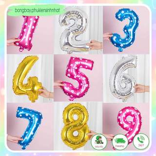 Bóng số tuổi sinh nhật nhiều màu - bóng số tuổi - bong bóng hình số 0-9