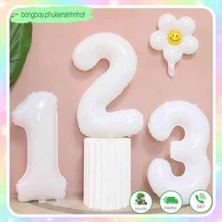 Bóng số tuổi màu trắng cỡ lớn 32inch 70cm