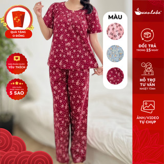 SWANLAKE | Set Đồ Bộ Mặc Nhà Quần Dài Tay Lỡ Vải Cotton Bông - B11019LW01