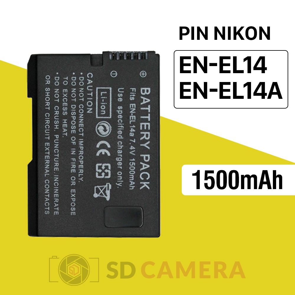 Pin EN-EL14 EN-EL14A cho Nikon D5300 D5200 D5100 D3300 D3200 D3100 P7100...Pin EN EL14A EL14 dung lượng cao