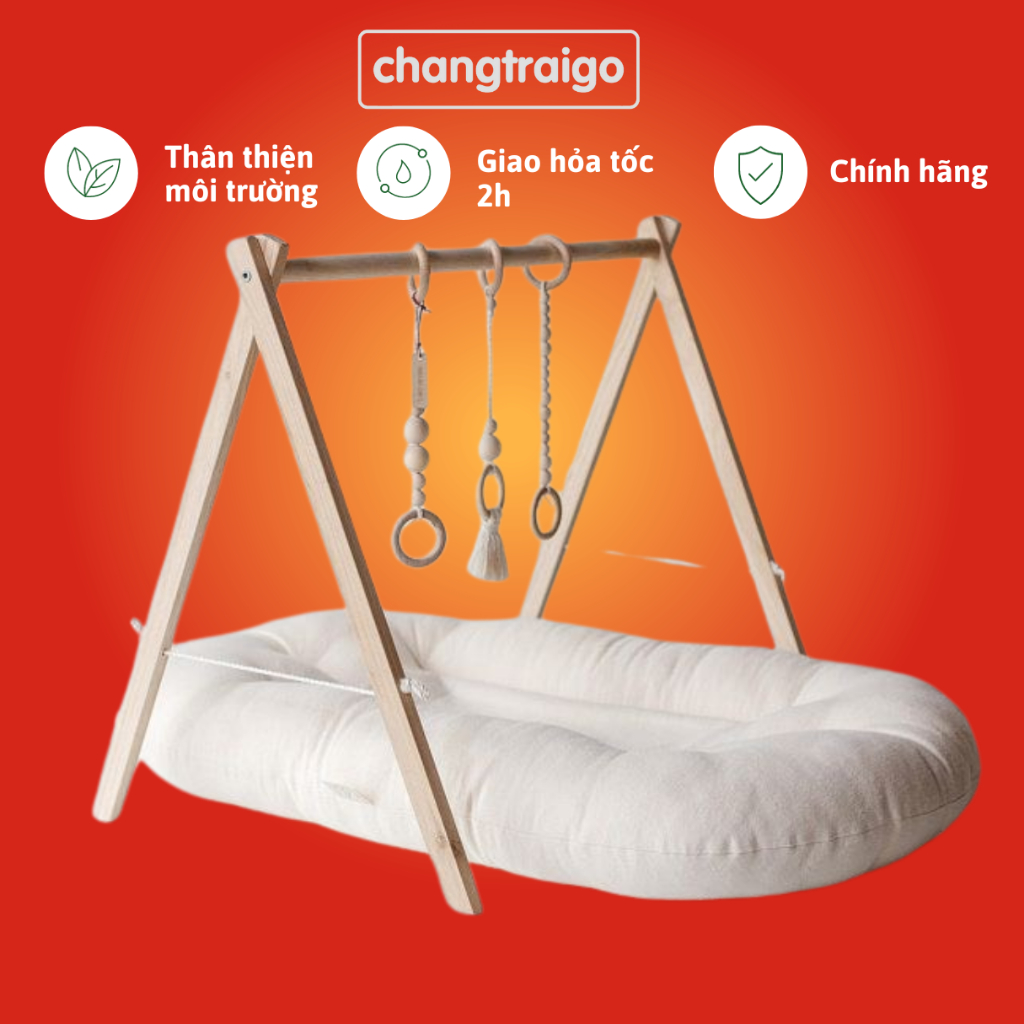Khung Kệ chữ A Cho Bé Đồ Chơi Vận Động Cho Bé Sơ Sinh Chàng Trai Gỗ
