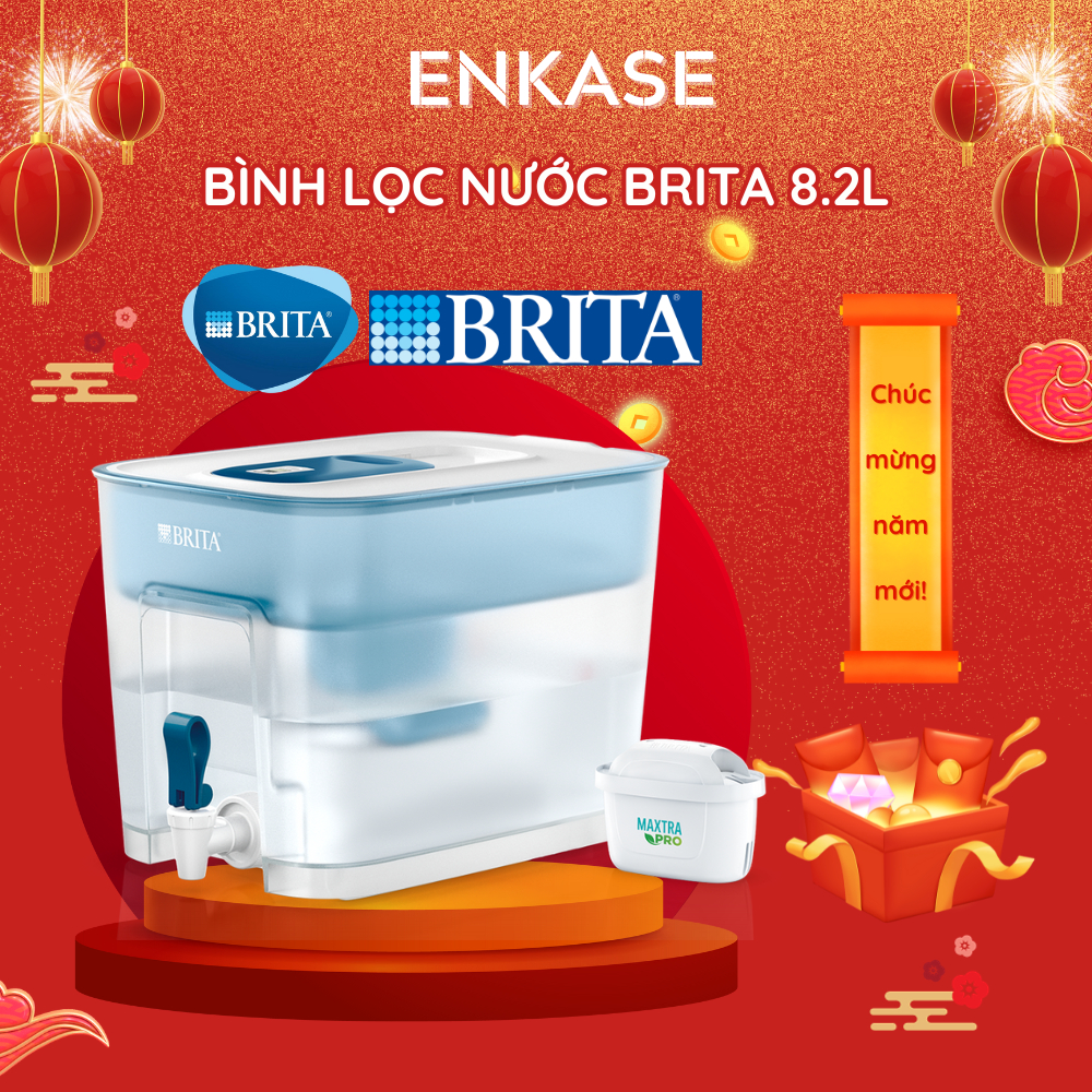 Bình lọc nước BRITA Flow Basic Blue 8.2L có sẵn 1 lõi lọc Brita