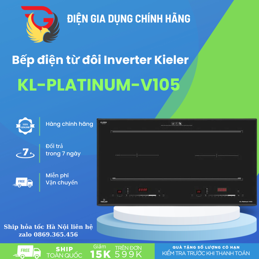 Bếp điện từ đôi Inverter Kieler KL-PLATINUM-V105 - Hàng chính hãng