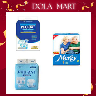 Bỉm người già phú đạt túi 10 miếng, bỉm dán tã người già. dola mart