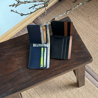 Katsu かつ Simple Wallet - Ví Gập Form Đơn Giản Phối Layer Da Thật ( Ouithebrand )