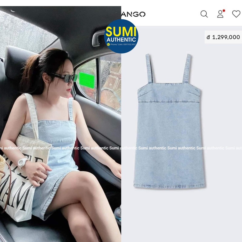Đầm Mango denim auth giá sale