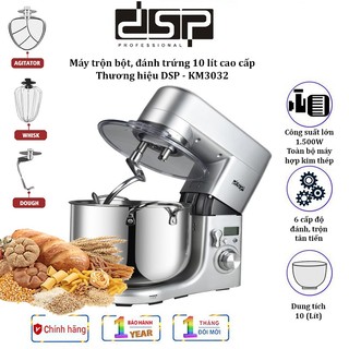 Máy trộn bột, đánh trứng 10 lít dsp km3032 thương hiệu nga, toàn thân máy kim loại, công suất 1500w