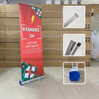 Chân standee cuốn, Giá cuốn nhôm cao cấp 0.6x1.6m - Standee 3H