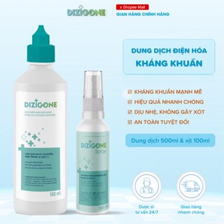 [Bộ đôi] Dung dịch kháng khuẩn DIZIGONE 500ml & Xịt kháng khuẩn DIZIGONE 100ml - Phòng bệnh & chăm sóc tổn thương da