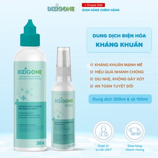 [Bộ đôi] Dung dịch kháng khuẩn DIZIGONE 300ml & Xịt kháng khuẩn DIZIGONE 100ml: Phòng bệnh & Chăm sóc tổn thương da