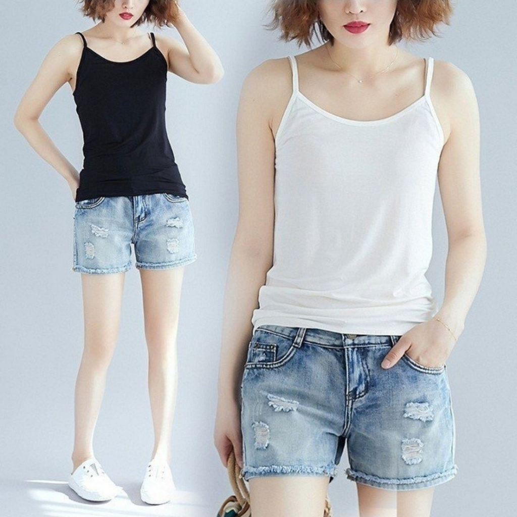 Áo Thun Hai Dây, Áo Thun Cotton Co Giãn, Áo Mặc Trong Vest A2D