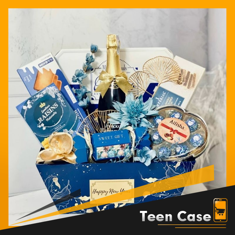 Khay thuyền Happy New Year làm giỏ quà tết, giỏ thuyền (ĐẾ LIỀN NGUYÊN MIẾNG DỄ LÀM) Phukiengiauudai