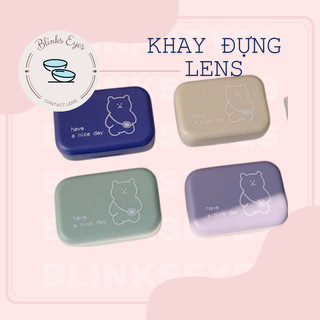 Khay Đựng Lens Hình Gấu Cute Nhiều Màu Sắc YOUNGONE - Khay Đựng Kính Áp Tròng