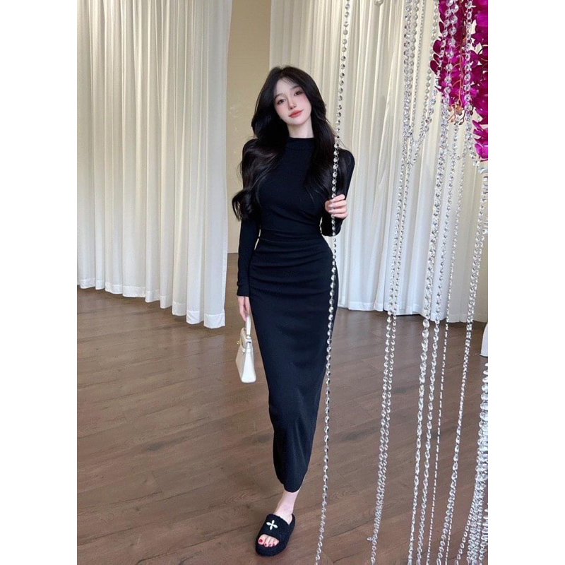 Đầm len dúm eo ckđ