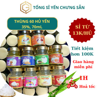 Combo 60 hủ yến chưng sẵn, yến sào nha trang, 35% yến, 70ml, giá sỉ siêu tốt