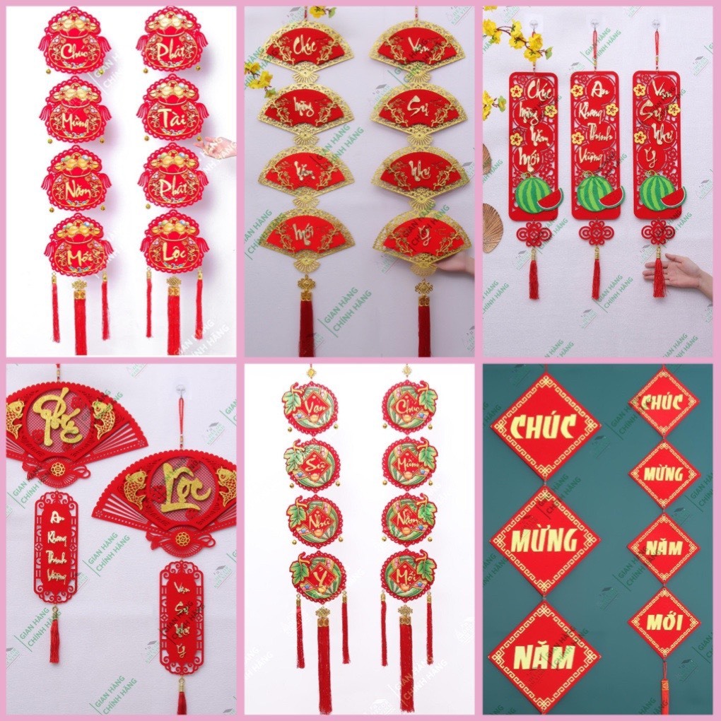 Dây Treo Nhung Đỏ Nhiều Mẫu Đa Dạng Trang Trí Tết Sang Trọng MỚI 1 ( giá bán 1 dây )