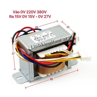 Biến áp nguồn vào 0v 220v 380v ra 15v 0v 15v - 0v 27v