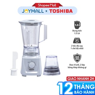 Máy xay sinh tố Toshiba MX-60T(H) 1.5L, Hàng chính hãng, Công suất 600W, 2 cối, Động cơ đồng nguyên chất - JoyMall