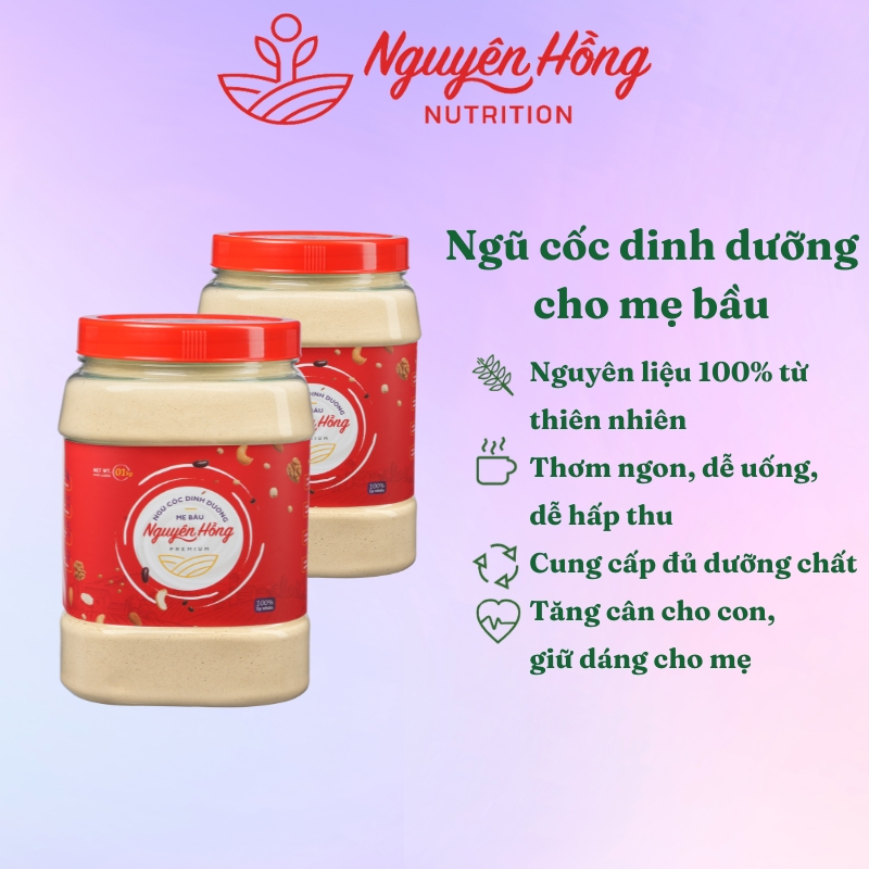 Ngũ cốc dinh dưỡng cho mẹ bầu Nguyên Hồng Combo 2 hộp 01 Kg – Bột ngũ cốc cho bà bầu từ 15 loại hạt tự nhiên cao cấp