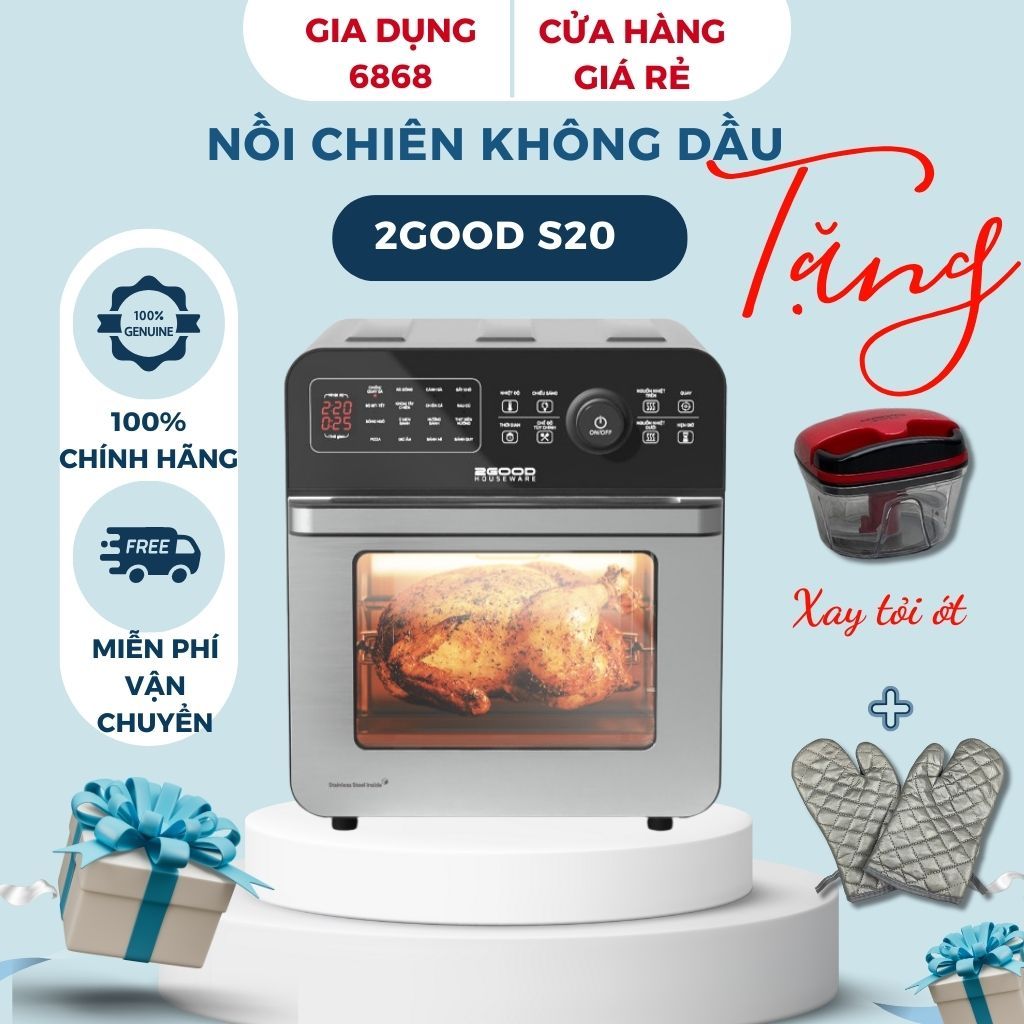 Nồi Chiên Không Dầu 2GOOD Vortex S20 (14.5L) - Hàng Chính Hãng Bảo Hành 12 Tháng