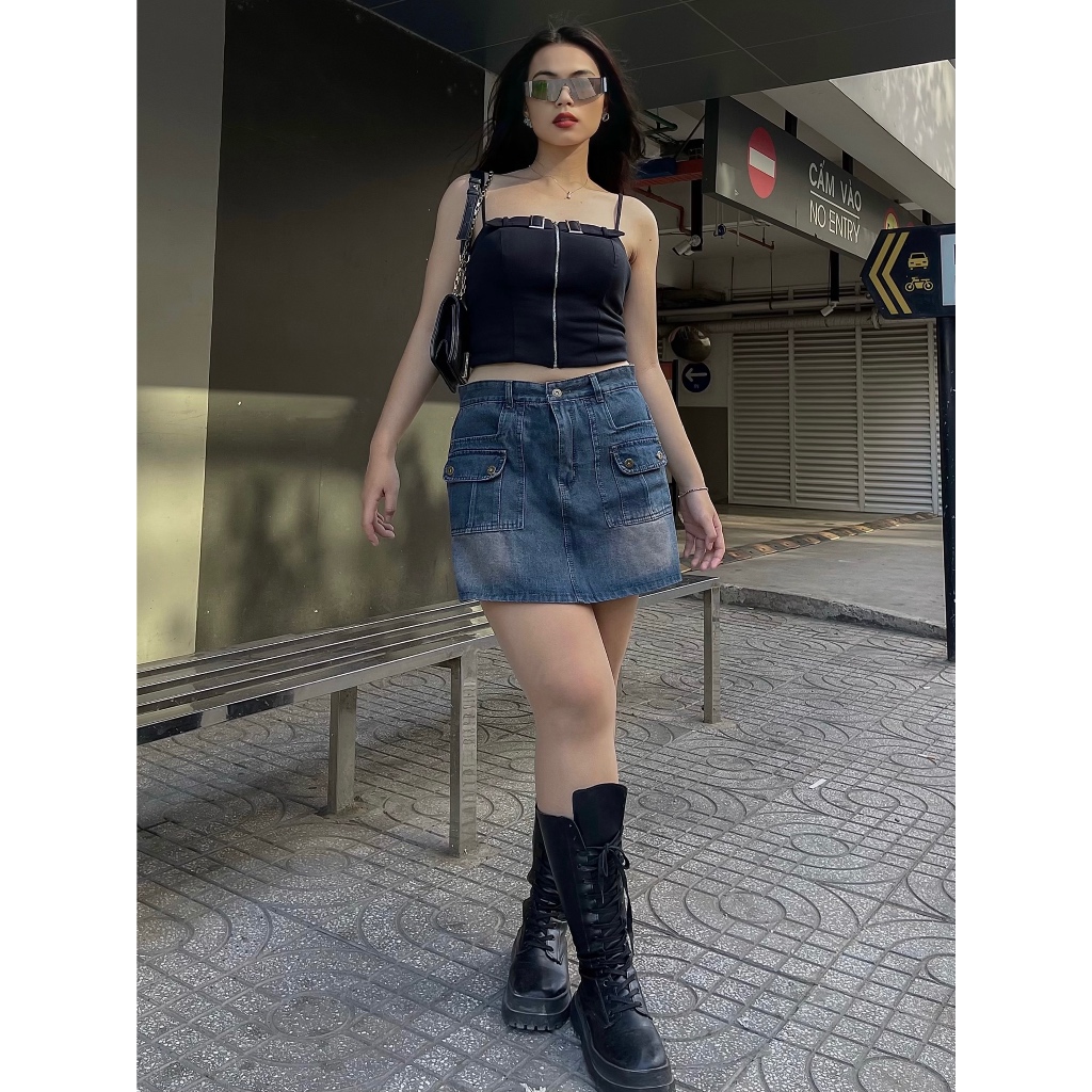 (SEPTEMBER - 9114) QUẦN GIẢ VÁY XANH RÊU