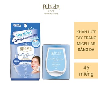 Khăn ướt tẩy trang sáng da BIFESTA Micellar Cleansing Sheet Brightup 46 tờ/gói