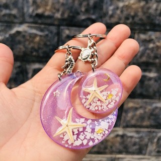 Móc Khóa cặp đôi sao biển thật (thêm tên theo yêu cầu) handmade keychain DIY quà lưu niệm Lilande