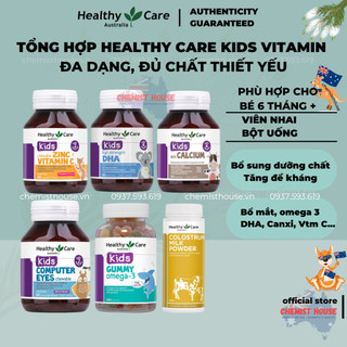 [Hàng Chuẩn ÚC] Tổng Hợp Healthy Care Kids DHA, Canxi, Bổ Mắt, Omega 3 Sữa Bò Non Colostrum Cho Bé Toàn Diện Khỏe Mạnh