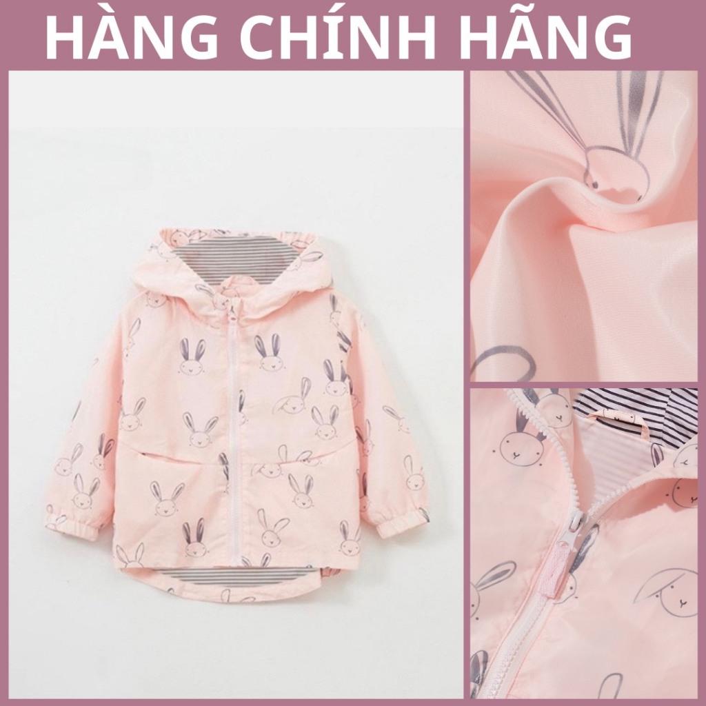 Áo khoác gió bé gái Little Maven áo khoác thu đông hồng thỏ 5108