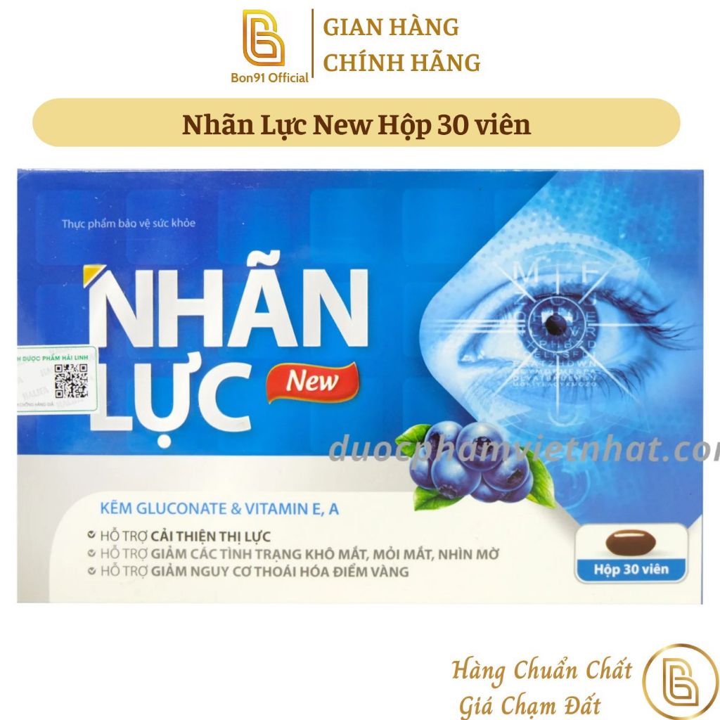 Nhãn Lực New Hộp 30 viên Lutein Omega 3 giúp bổ mắt cho trẻ từ 6 tuổi giảm khô mắt mỏi mắt
