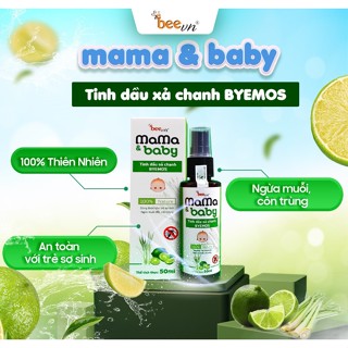 Tinh Dầu Xả BYEMOS MAMA& BABY Đuổi Muỗi, Côn Trùng, Hương Thơm Dịu Nhẹ