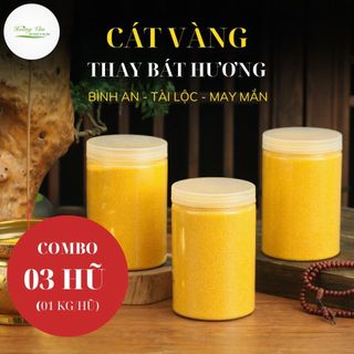 Combo 03 Kg Cát vàng thay bát hương - Bình An May Mắn Tài Lộc