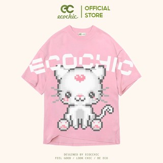 Áo Phông ECOCHIC PIXEL-CAT Tee Local Brand Chính Hãng Unisex Form Rộng Oversize Premium Cotton 100% F630