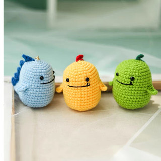 Móc khóa len bé khủng long mini, móc khóa len handmade xinh xắn, đáng yêu