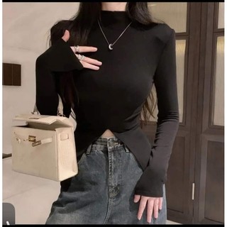 Áo cổ lọ tay dài xẻ tà bigsize 40-120kg tôn dáng