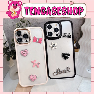 Ốp Lưng Iphone Viền Filida lưng mica chống ố charm min đá cao cấp dành cho ip - TENCASESHOP