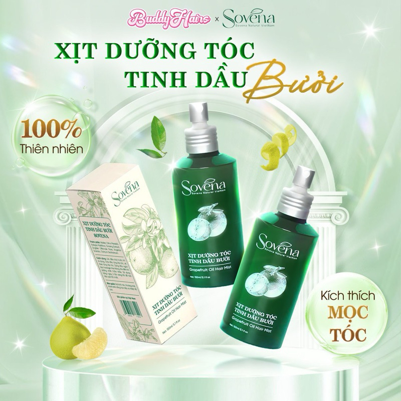 XỊT DƯỠNG TÓC TINH DẦU BƯỞI SOVENA – XỊT BƯỞI KÍCH THÍCH MỌC TÓC, NGĂN NGỪA RỤNG TÓC 150ML | SOVENA NATURAL VIETNAM