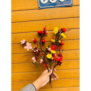Cành đào kẽm nhung hoàn thiện