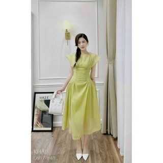 Đầm thời trang nữ dáng xòe chất vải voan ánh tơ có lót trong,