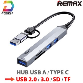 Hub remax ru-u7 chuyển đổi cổng usb a / type c ra usb 3.0, 2.0, thẻ nhớ tốc độ cao