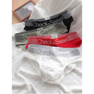 [free ship 50k + che tên đơn hàng] quần lót nam, quần lót tam giác thun cotton nam cao cấp CHECK  (hình chụp tại shop)