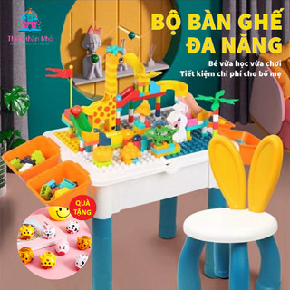 Bộ bàn ghế lắp ráp SIZE LỚN đa chức năng cho trẻ em, bàn đồ chơi lắp ráp xếp hình cho bé - Thiên thần nhỏ