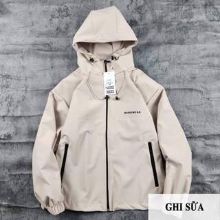 Áo khoác gió nam nữ có mũ cao cấp 2 lớp MAYBEOND chất liệu gió dù mềm chống nước chống nắng form rộng kiểu dáng unisex