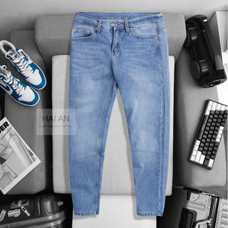 Quần jean Nam cao cấp màu xanh đậm- jean co giãn- ống đứng