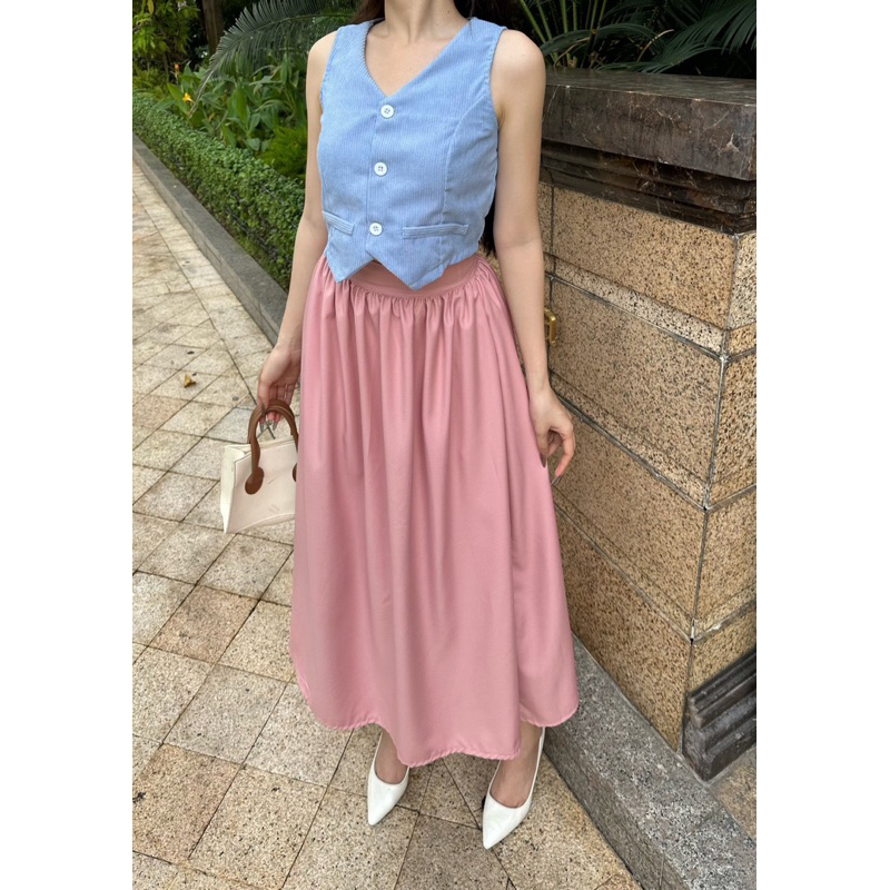 chân váy RumDi tiểu thư lưng tây dáng dài xoè rộng dễ mix đồ | BigBuy360 - bigbuy360.vn