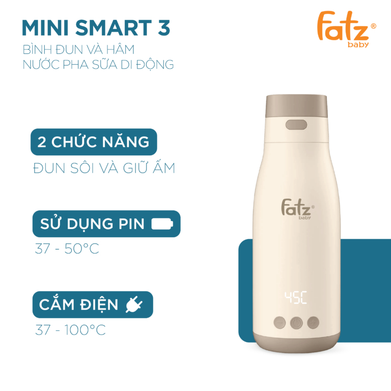 Bình Đun Và Hâm Nước Pha Sữa Di Động Cho Bé Fatzbaby Mini Smart 3