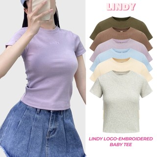 Áo Thun Cộc Tay Thêu Logo Lindy - Lindy logo-embroidered Baby Tee
